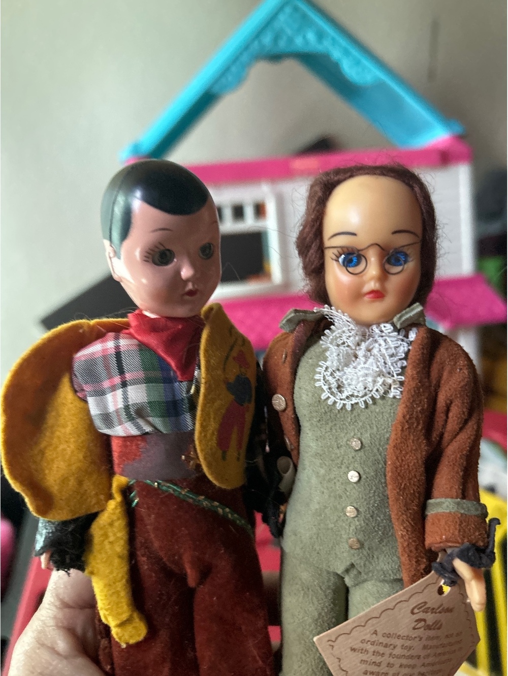 Vintage Carlton Dolls Set of Two Porcelain Fashion Dolls with Original Clothing